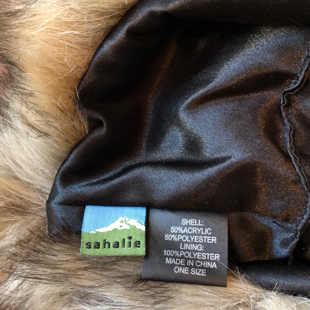 Raccoon Hat fake fur from sahalie catalog